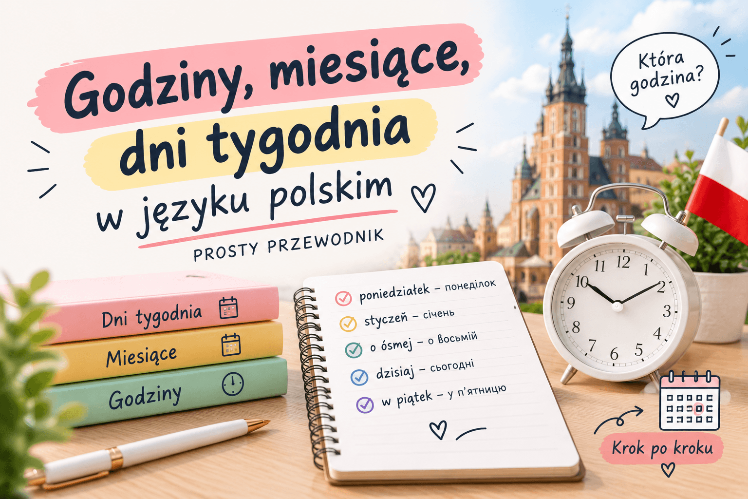 Godziny, miesiące, dni tygodnia w języku polskim – prosty przewodnik